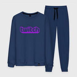 Костюм хлопковый мужской Twitch Logo, цвет: тёмно-синий