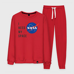 Костюм хлопковый мужской Nasa i need my space, цвет: красный