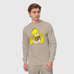 Костюм хлопковый мужской Homer Ahegao, цвет: миндальный — фото 2