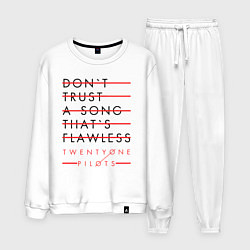 Костюм хлопковый мужской 21 Pilots: Don't Trust, цвет: белый