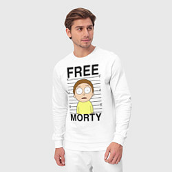 Костюм хлопковый мужской Free Morty, цвет: белый — фото 2