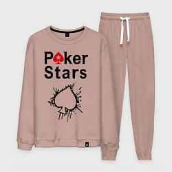 Костюм хлопковый мужской Poker Stars, цвет: пыльно-розовый