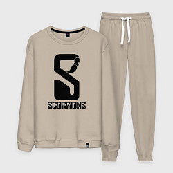 Костюм хлопковый мужской Scorpions logo, цвет: миндальный