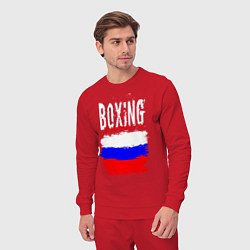 Костюм хлопковый мужской Бокс Россия, цвет: красный — фото 2