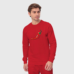 Костюм хлопковый мужской Перец Чили, цвет: красный — фото 2