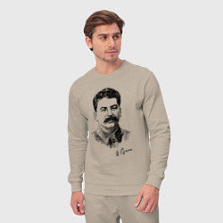 Костюм хлопковый мужской Товарищ Сталин, цвет: миндальный — фото 2