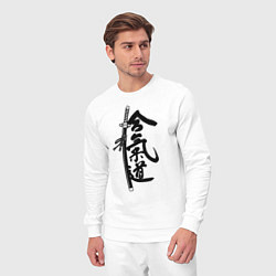 Костюм хлопковый мужской Aikido, цвет: белый — фото 2