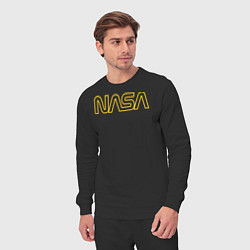 Костюм хлопковый мужской NASA Vision Mission and Core Values на спине, цвет: черный — фото 2
