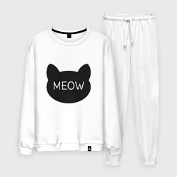 Костюм хлопковый мужской Meow, цвет: белый
