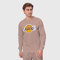 Костюм хлопковый мужской LA LAKERS, цвет: пыльно-розовый — фото 2