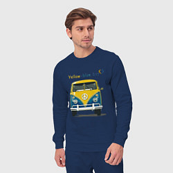 Костюм хлопковый мужской Я люблю вас Yellow-blue bus, цвет: тёмно-синий — фото 2