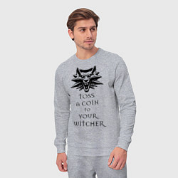 Костюм хлопковый мужской Toss a coin to your witcher, цвет: меланж — фото 2