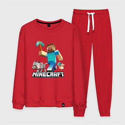 Костюм хлопковый мужской MINECRAFT, цвет: красный