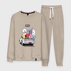 Костюм хлопковый мужской BT21, цвет: миндальный