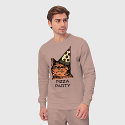 Костюм хлопковый мужской PIZZA PARTY, цвет: пыльно-розовый — фото 2
