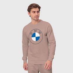 Костюм хлопковый мужской BMW LOGO 2020, цвет: пыльно-розовый — фото 2
