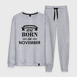 Костюм хлопковый мужской Legends are born in November, цвет: меланж