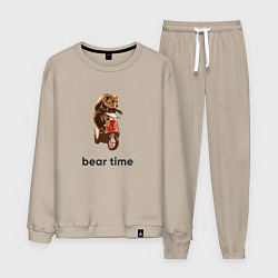 Костюм хлопковый мужской Bear time, цвет: миндальный