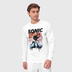 Костюм хлопковый мужской SONIC, цвет: белый — фото 2