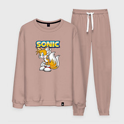 Костюм хлопковый мужской Sonic, цвет: пыльно-розовый