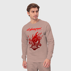 Костюм хлопковый мужской CYBERPUNK 2077, цвет: пыльно-розовый — фото 2