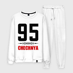Костюм хлопковый мужской 95 Chechnya, цвет: белый