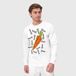 Костюм хлопковый мужской Морковка кролика, цвет: белый — фото 2