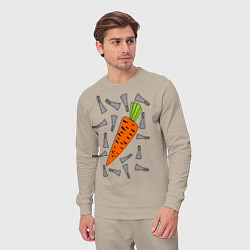 Костюм хлопковый мужской Морковка кролика, цвет: миндальный — фото 2