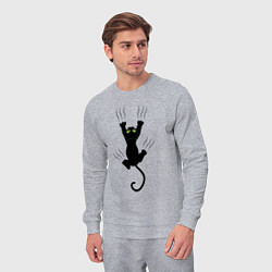 Костюм хлопковый мужской Кот царапыч, цвет: меланж — фото 2
