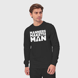 Костюм хлопковый мужской Manners maketh man, цвет: черный — фото 2