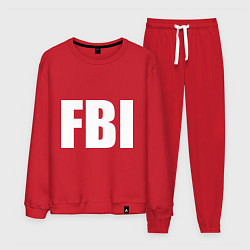 Костюм хлопковый мужской FBI, цвет: красный
