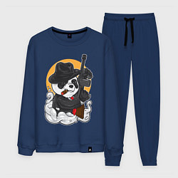 Костюм хлопковый мужской Panda Gangster, цвет: тёмно-синий