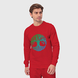 Костюм хлопковый мужской Древо, цвет: красный — фото 2