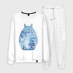Костюм хлопковый мужской Тоторо Миядзаки, цвет: белый
