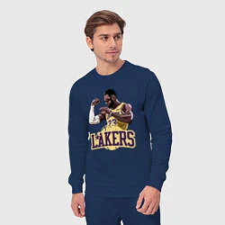 Костюм хлопковый мужской LeBron - Lakers, цвет: тёмно-синий — фото 2