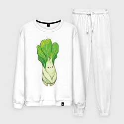 Костюм хлопковый мужской Бок-чой, цвет: белый