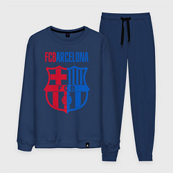 Костюм хлопковый мужской Barcelona FC, цвет: тёмно-синий