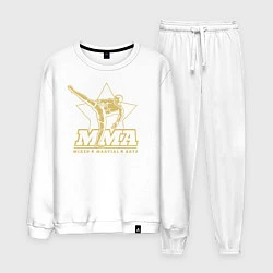 Костюм хлопковый мужской MMA, цвет: белый