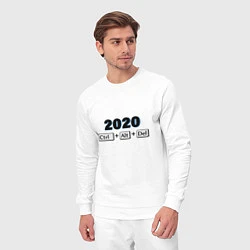 Костюм хлопковый мужской Удалить 2020, цвет: белый — фото 2