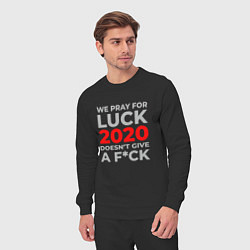 Костюм хлопковый мужской 2020 Pray For Luck, цвет: черный — фото 2