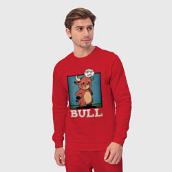 Костюм хлопковый мужской Bull, цвет: красный — фото 2