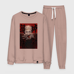Костюм хлопковый мужской Магическая битва, цвет: пыльно-розовый