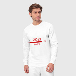 Костюм хлопковый мужской Новый 2021 год, цвет: белый — фото 2