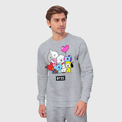 Костюм хлопковый мужской BT21, цвет: меланж — фото 2