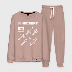 Костюм хлопковый мужской Minecraft, цвет: пыльно-розовый