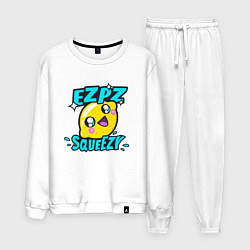 Костюм хлопковый мужской Easy Peasy Lemon Squeezy, цвет: белый