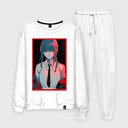 Костюм хлопковый мужской Макима человек бензопила Red, цвет: белый