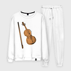 Костюм хлопковый мужской Скрипка, цвет: белый