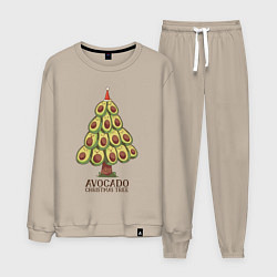 Костюм хлопковый мужской Avocado Christmas Tree, цвет: миндальный