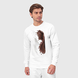 Костюм хлопковый мужской Шоколад, цвет: белый — фото 2